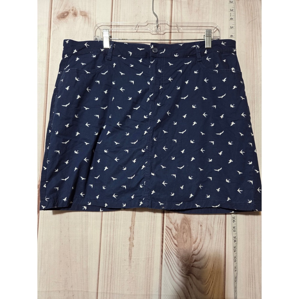 St Johns Bay Womens Skort Navy‎ Blue Bird Print Size 20